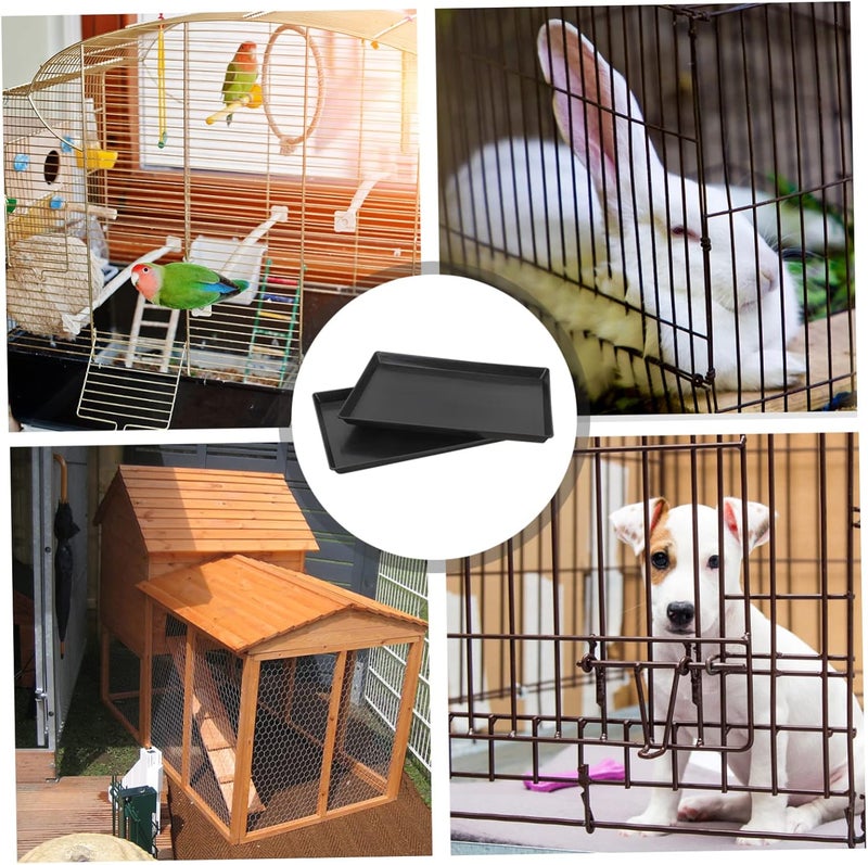 DOITOOL 2pcs Leakproof Dog Crate Tray Replacement Bird Cage Bottom Tray Easy to Clean for Small Dogs Parrots and Bunnies Stain - Image 2